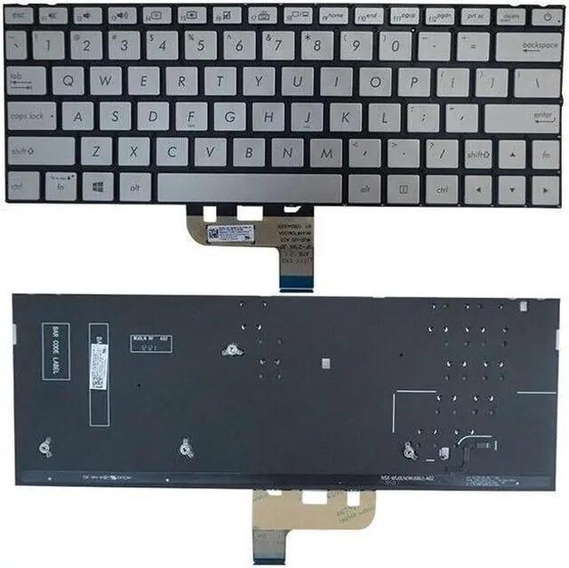 Main image of Laptop Keyboard For ASUS U3300FA U3300FN United States US Silver With Backlit