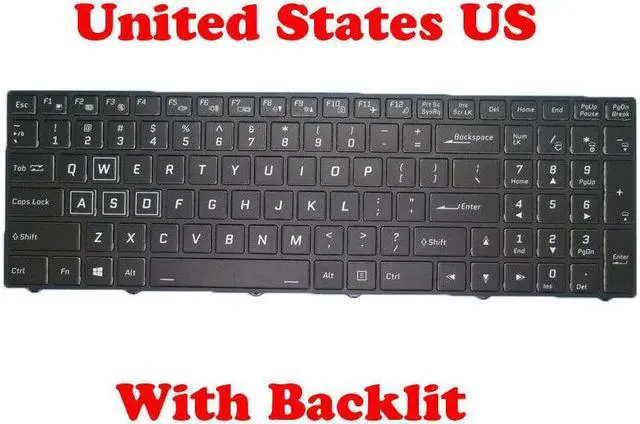 Main image of Backlit Keyboard For CLEVO PA70 PA70EP6 PA71EP6 PA70ES PA71ES P955HQ3 English US