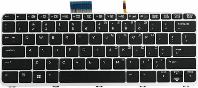 Alt view image 2 of 5 - US Laptop Keyboard Backlit with Silver Frame for HP Elitebook Folio 1020 G1