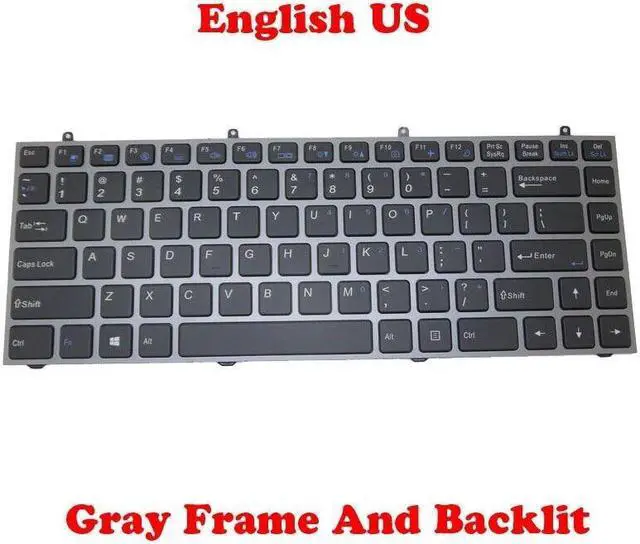 Main image of US Backlit Keyboard For CLEVO W230SS W230ST W230SD 6-80-W23D0-010-1 Gray color Frame