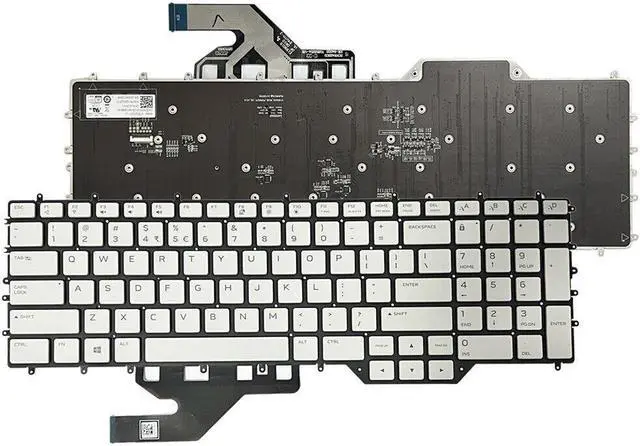 Alt view image 2 of 5 - RGB Backlit white keyboard US for Dell ALIENWARE M17 R2 M17 R3 PK132VQ2F01