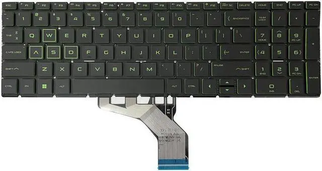 Main image of green backlight keyboard US for HP Pavilion Gaming 15-DK 15-CX NSK-XN2BC