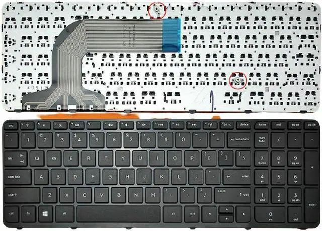 Main image of US Keyboard for HP Pavilion 17-e GLOSSY FRAME BLACK Without Point