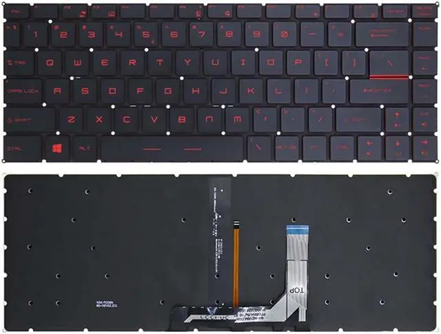 Main image of US Keyboard for MSI GS65VR GF63 MS-16R1 R3 16Q1 PS63 P65 GF63 8RC Red Backlit