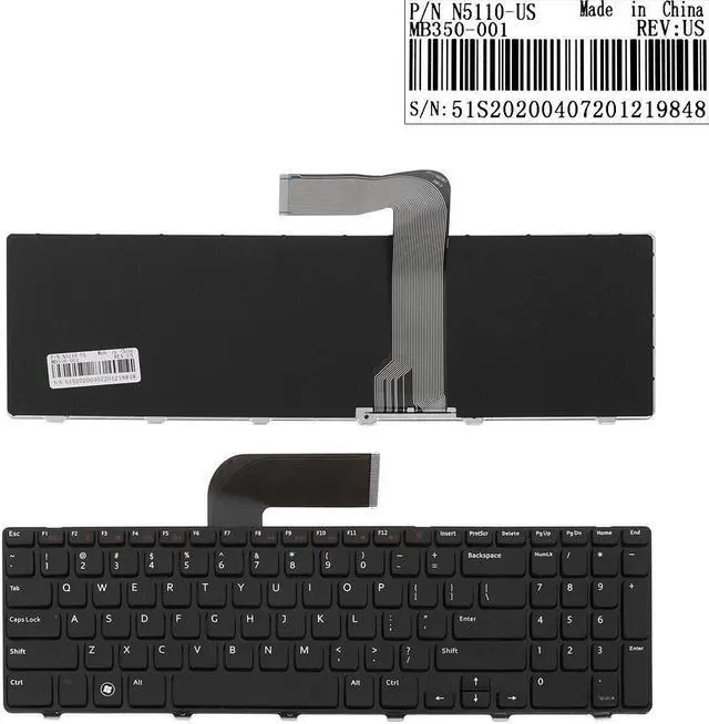 Main image of Keyboard for DELL  Inspiron 15R N5110 GLOSSY FRAME BLACK US
