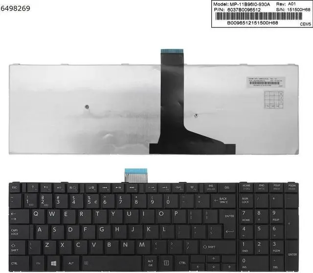 Main image of Keyboard for TOSHIBA Satellite C70 BLACK Big Enter US