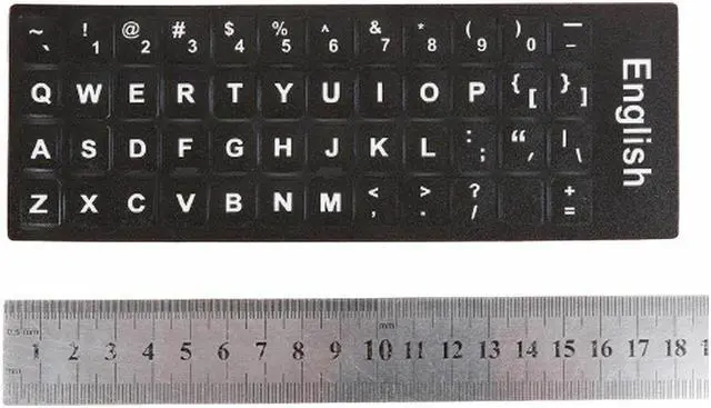 Main image of US English Keyboard ticker Non-Transparent Opaque Black with White color  Letter