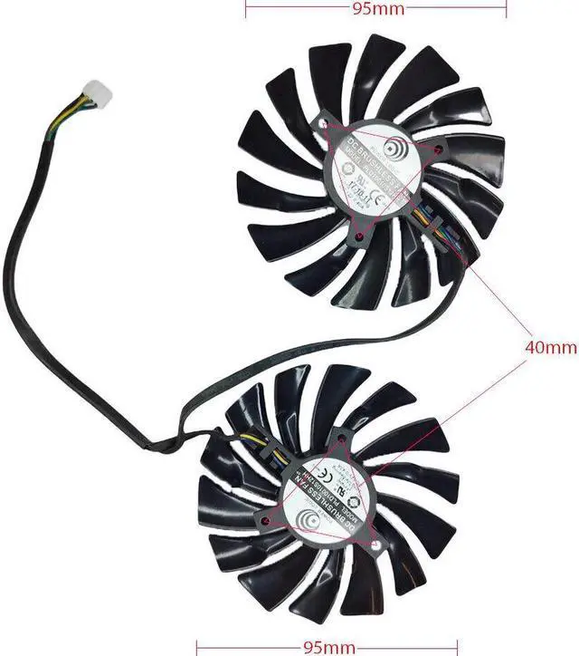 Alt view image 2 of 5 - GPU cooling fan for MSI GTX 1060 970 980 PLD10010S12H