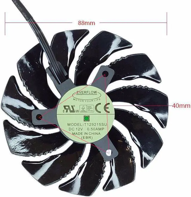 Alt view image 2 of 5 - GPU cooling fan for  Gece GTX 950/1050/105