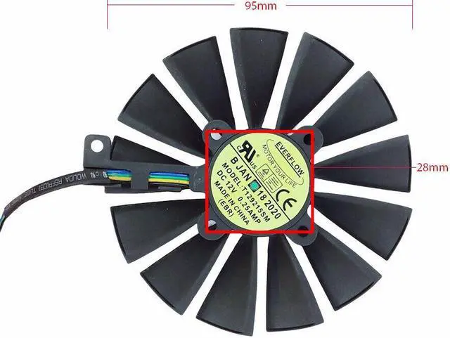 Alt view image 2 of 5 - GPU cooling fan for Asus GTX 1050 1050TI Strix 1070TI