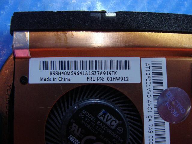 Alt view image 3 of 5 - Cpu cooling fan for Lenovo ThinkPad X270 12.5 inches with Heatsink 01HW912