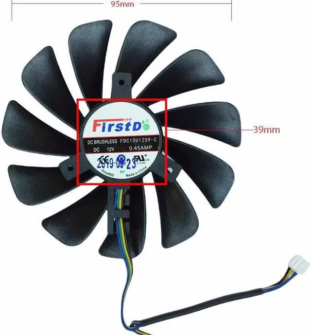 Alt view image 2 of 5 - GPU cooling fan for B - XFX Radeon RX580 RX590 FD