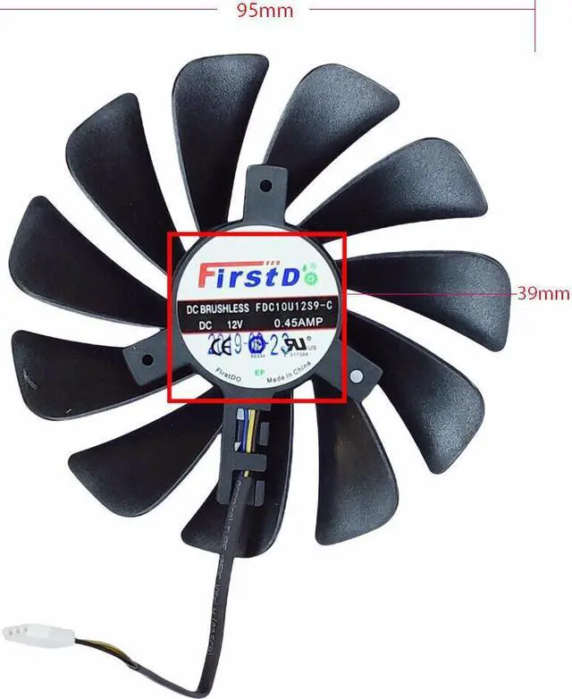 Alt view image 2 of 5 - GPU cooling fan for A - XFX Radeon RX580 RX590 FD