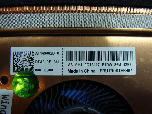 Alt view image 3 of 5 - Cpu cooling fan for Lenovo Thinkpad T480 14 inches with Heatsink 01ER497 AT169002DT0