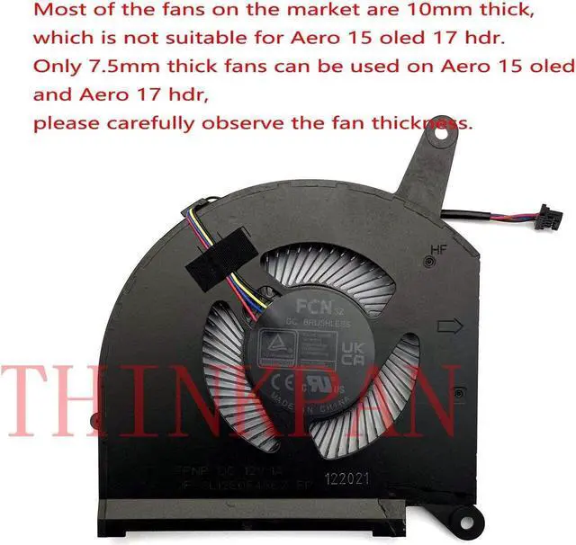 Alt view image 3 of 5 - Gpu and Cpu cooling fan for  AORUS 15G 17G YD XD YC XC SB KB WB XB YB