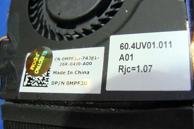 Alt view image 2 of 5 - Cpu cooling fan for Dell Inspiron 14z 5423 14 inches with Heatsink 60.4UV01.011 MPF3D