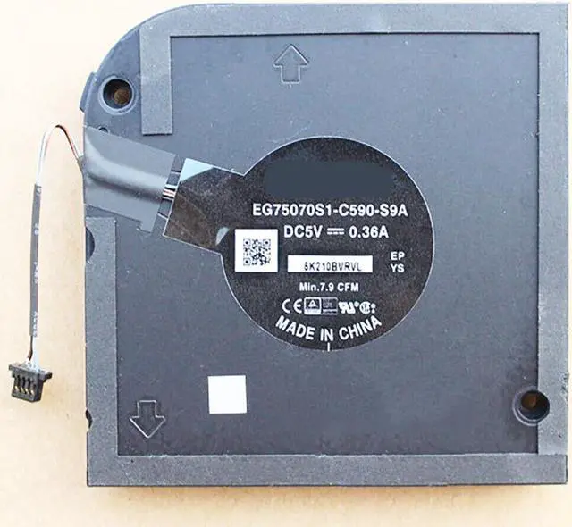 Alt view image 2 of 4 - Cpu cooling fan for laptop Latitude 5521 Precision 3561 EG75070S1-C590-S9A