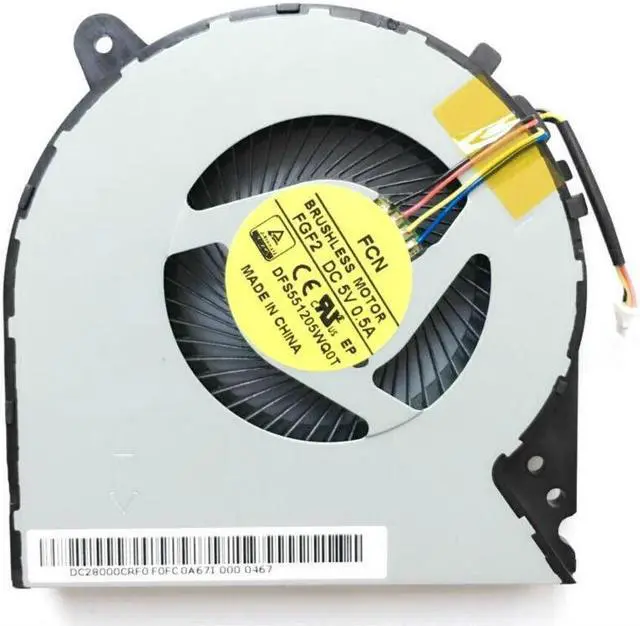 Alt view image 3 of 5 - Cpu cooling fan for Lenovo IdeaPad Y700-15ACZ Y700-15ISK 17ISK y700 FGF2 4 pin
