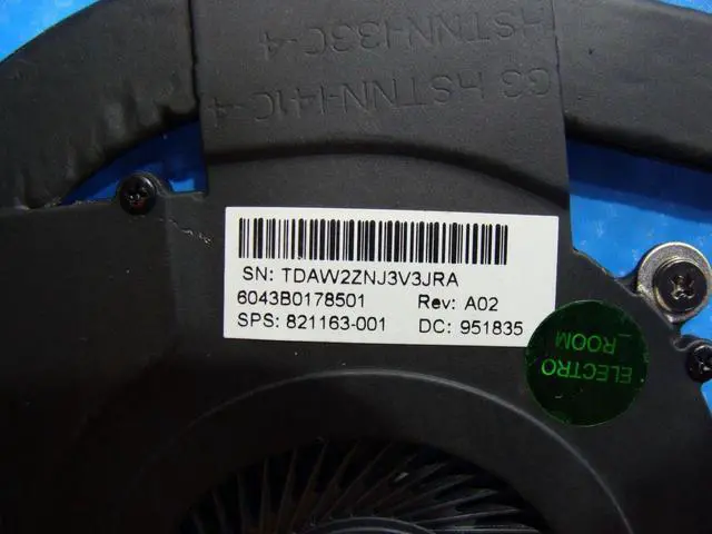 Alt view image 3 of 5 - Cpu cooling fan for HP EliteBook 745 G4 14 inches with Heatsink 821163-001 6043B0178501