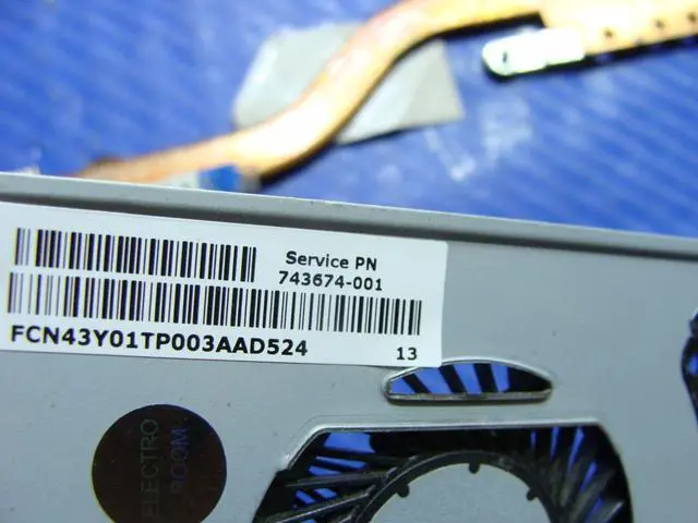 Alt view image 3 of 5 - Cpu cooling fan for HP Chromebook 14-q010nr 14 inches with Heatsink 743674-001