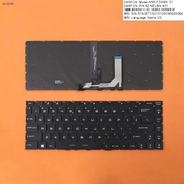 Main image of replacement keyboard for MSI GS65 GS65 Stealth GS65VR MS-16Q2  (Backlit Without FRAME) WIN8 US