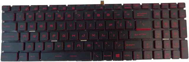 Main image of replacement keyboard for MSI GL62M GL62MVR GL63 GL72M GL73 Red  Backlit US