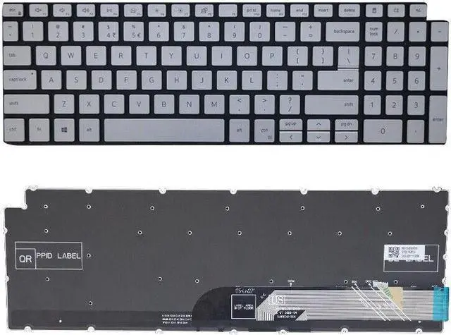 Main image of US Silver Backlit Keyboard for Dell Inspiron 7500 2n1 Light Backlight