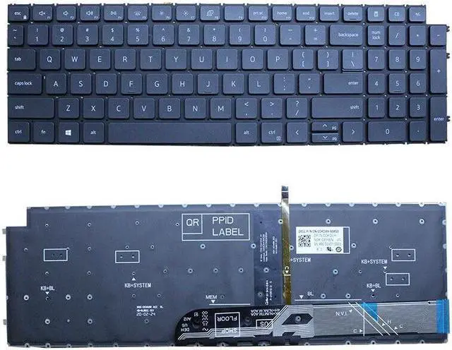 Main image of US Backlit Black Keyboard for Dell Vostro 15 5510 5515 5620 5625 No frame