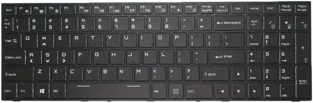 Main image of English US Laptop Keyboard For Sager NP8151 NP8152 NP8155 NP8156 NP8157 Backlit