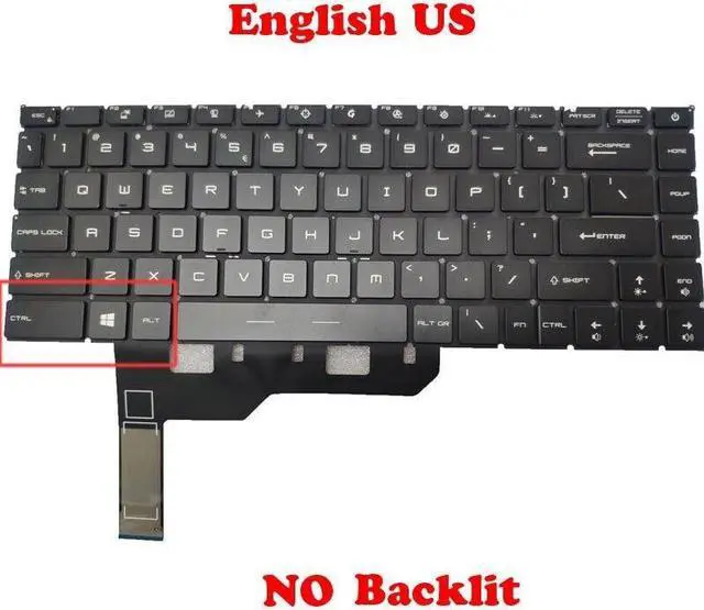 Main image of NO Backlit US Keyboard For MSI P14 Prestige 14-A12S A12SC 14-A12U A12UC MS-14C6