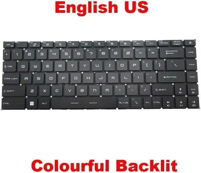 Main image of RGB Backlit Keyboard For MSI WS66 10TKT 10TL 10TLT  10TMT WS66 11UK 11UM English