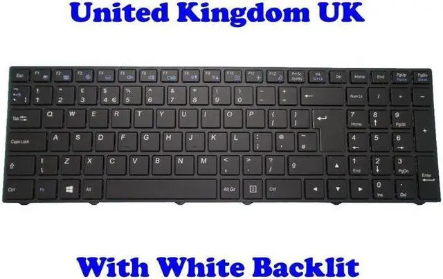 Main image of Backlit UK Keyboard For CLEVO N350DV N350DW N550RC N550RN N551RC N650DU N750WU
