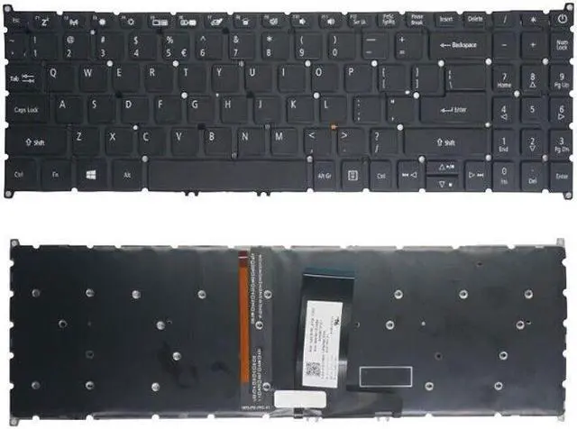 Alt view image 3 of 5 - Laptop Keyboard For ACER Aspire 5 A515-52G With Backlit United States US Black
