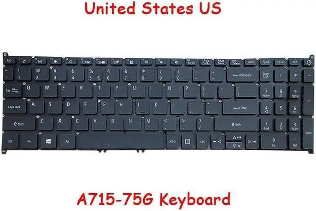 Main image of Laptop Keyboard For ACER Aspire A715-75G With Backlit United States US Black