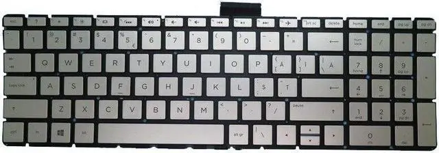 Main image of Laptop US English Keyboard For HP 250 G6 255 G6 256 G6 silver with backlight