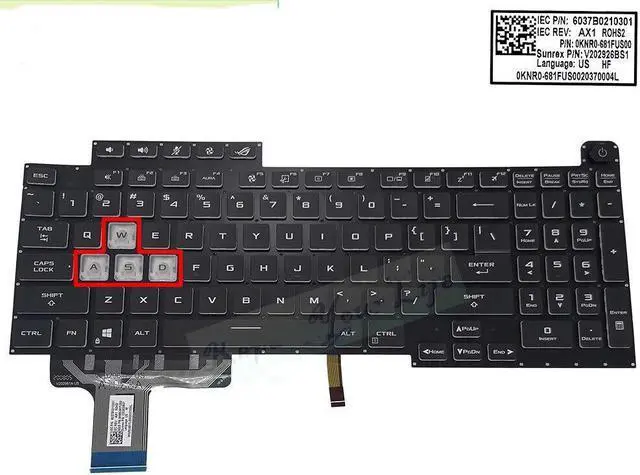 Main image of top Keyboard for ASUS US Backlit 0KNR0-681FUS00 V202926BS1 6037B0210301