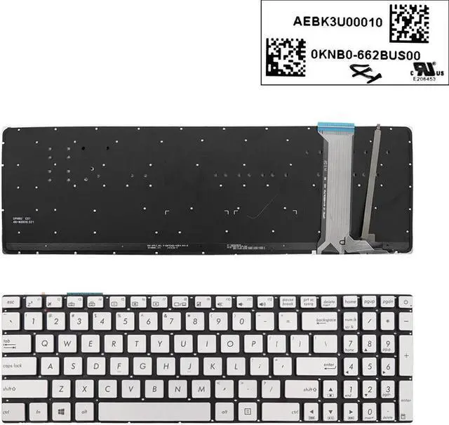 Main image of Keyboard for ASUS N551 N551J N551JB N551JK N551JM N551JQ SILVER US Backlit