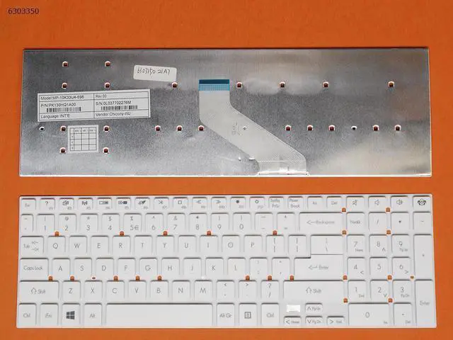 Main image of US Keyboard for GATEWAY NV55S WHITE
