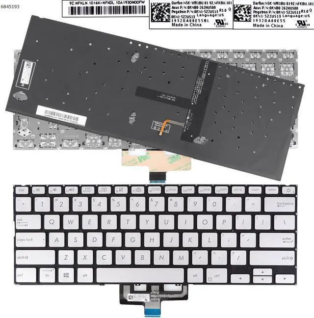 Main image of US Keyboard for ASUS ZenBook UX433FA UX433FN SILVER Backlit