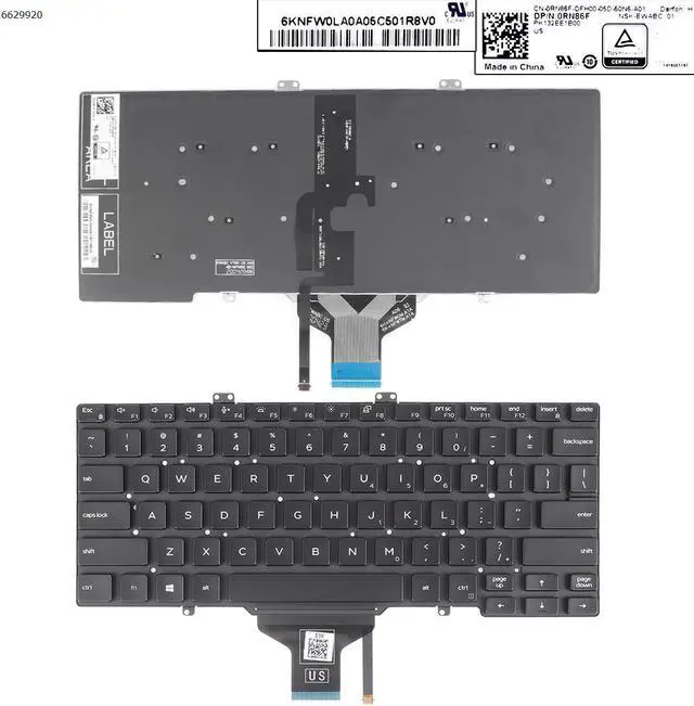 Main image of US Keyboard for DELL LatituDE 3400 5400 7400 7410 5401 BLACK Backlit
