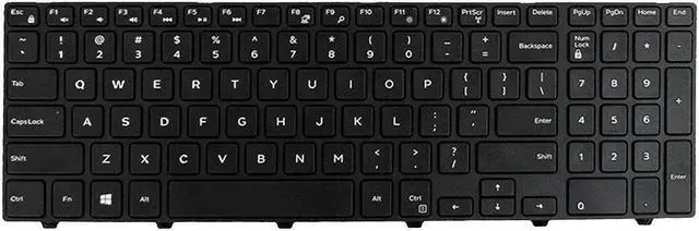 Alt view image 2 of 5 - Keyboard for Dell Inspiron  15-5000 Series 5547 5521 5542 BLACK FRAME US BLACK
