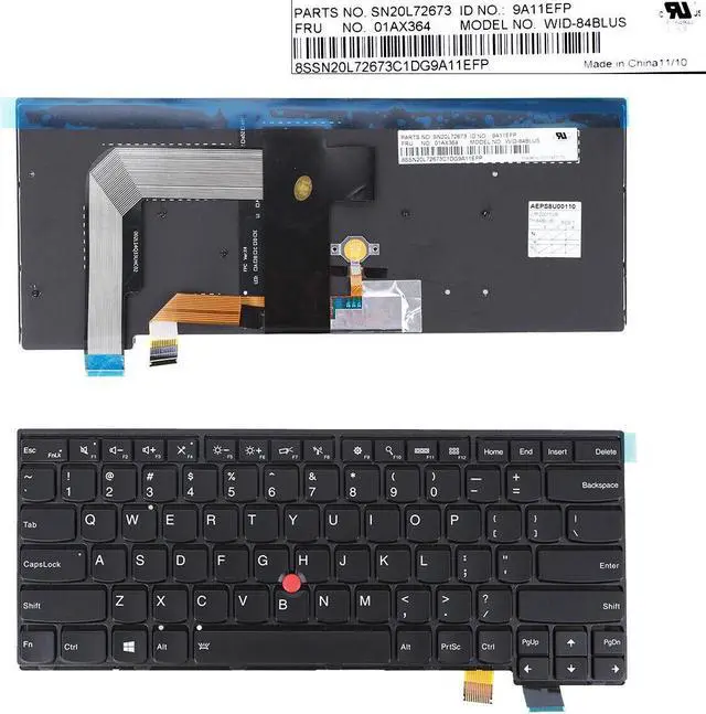 Main image of US Keyboard for ThinkPad T460S BLACK With Point Stick Backlit (No for T460)
