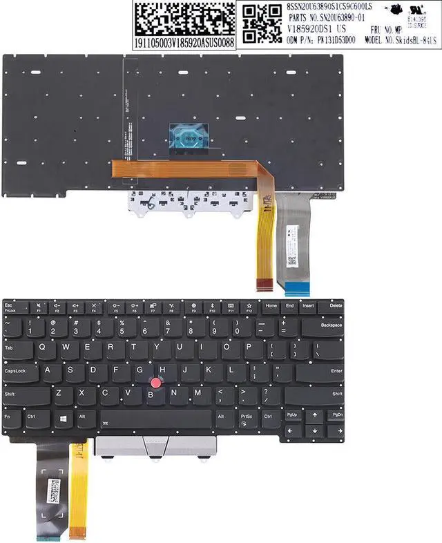 Main image of US Keyboard for Lenovo Thinkpad E14 Gen 1 2020 Type 20RA 20RB Backlit With Point