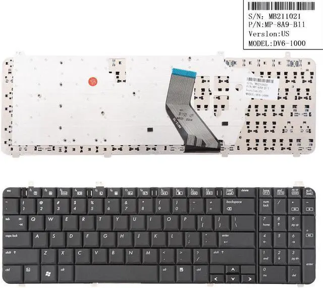 Main image of Laptop US Keyboard For HP Pavilion DV6 1000 DV6 2000 Black
