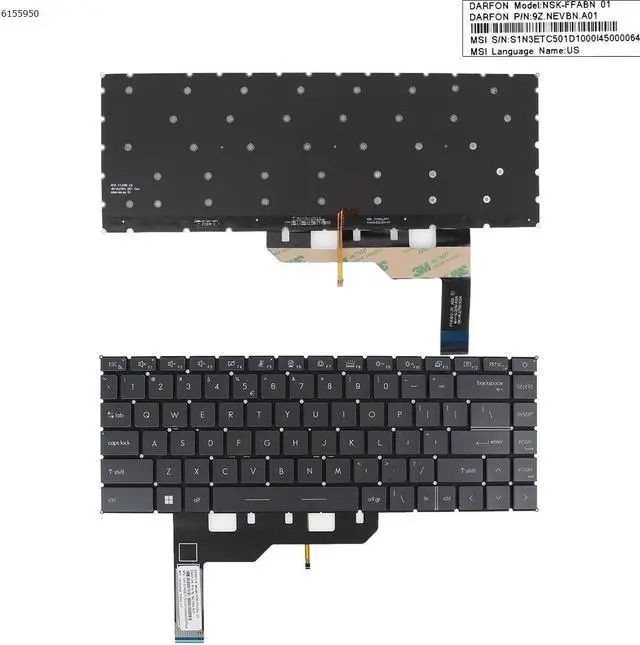 Main image of US Keyboard for MSI GE66 GS66 BLACK ( Backlit )