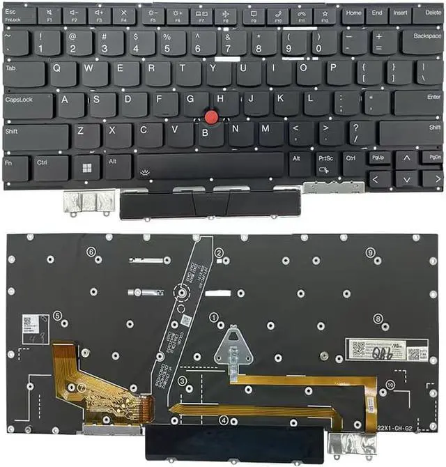 Alt view image 3 of 4 - New replacement keyboard for Lenovo ThinkPad X1 Carbon 9th Gen 9 2021 Keyboard US Backlit SN20Z77386