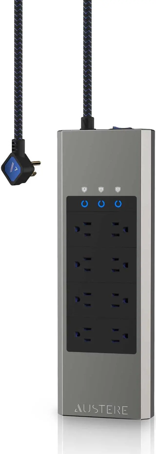 Alt view image 12 of 17 - Austere V Series Power 8-Outlet With Omniport USB \\ 3,000 Joules, PureFiltration, Flameless MOV, Overcurrent Protection, SmartFit Outlets, WovenArmor Cable & Component Guarantee