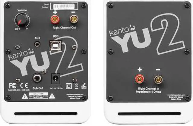 Alt view image 14 of 16 - Kanto YU2 Powered Desktop Speakers - Pair (Matte White)