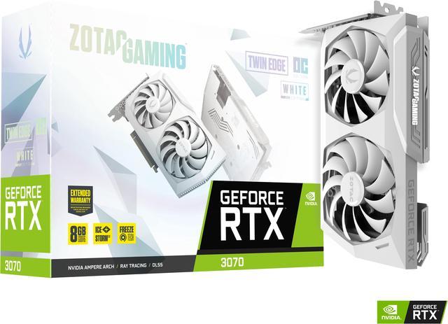 ZOTAC GAMING GeForce RTX 3070 Twin Edge OC White Edition LHR  ZT-A30700J-10PLHR 8GB GDDR6X 384 Bit 1755 MHz 14 Gbps 3DP HDMI Graphic Card