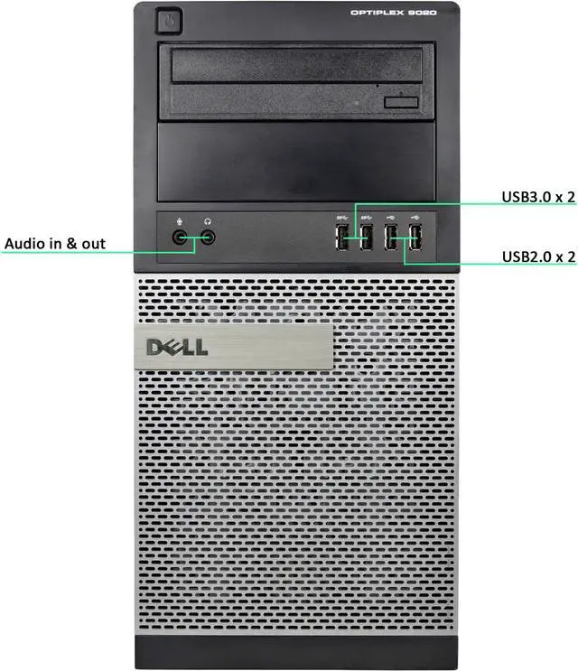 Alt view image 3 of 6 - Dell Optiplex 3020 Tower Computer PC, 3.20 GHz Intel i5 Quad Core Gen 4, 16GB DDR3 RAM, 500GB SATA Hard Drive, Windows 10 Professional 64 bit
